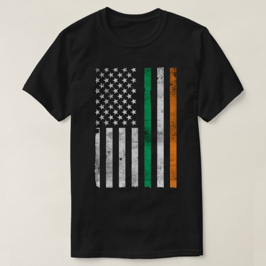 St Patricks Day Irish American Flag Shamrock T-shirt (Design voorkant)
