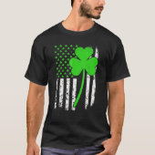 St Patrick's Day Irish American Flag Shamrock T-shirt (Voorkant)