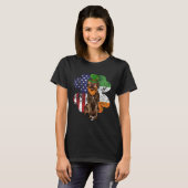 St Patricks Day Irish American Wirehaired Pointing T-shirt (Voorkant volledig)