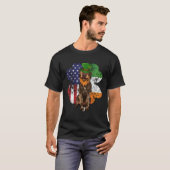 St Patricks Day Irish American Wirehaired Pointing T-shirt (Voorkant volledig)