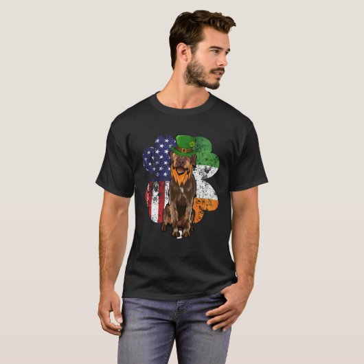 St Patricks Day Irish American Wirehaired Pointing T-shirt (Voorkant volledig)