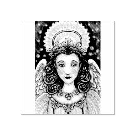 ST. PATRICK'S DAY IRISH ANGEL RUBBER STEMPEL