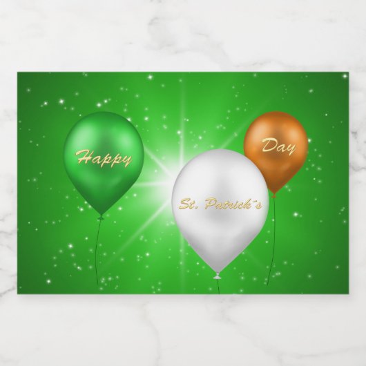 St. Patrick's Day Irish Balloons - Container Label Voedselcontainer Etiket (Enkel label)