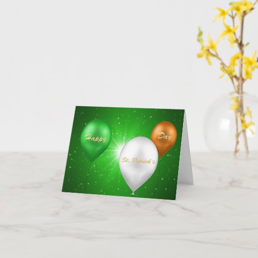 St. Patrick's Day Irish Balloons - Wenskaart Kaart (Gele Bloem)