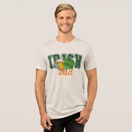 St. Patrick's Day Irish Beer Clover Dad T-shirt (Voorkant volledig)