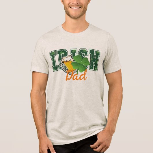 St. Patrick's Day Irish Beer Clover Dad T-shirt (Voorkant)