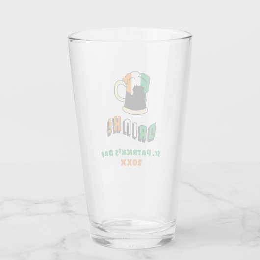 St Patricks Day Irish Beer Cute Funny Pint Glas (Achterkant)