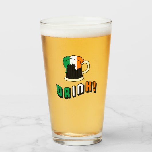 St Patricks Day Irish Beer Funny Pint Glas (Voorkant gevuld)