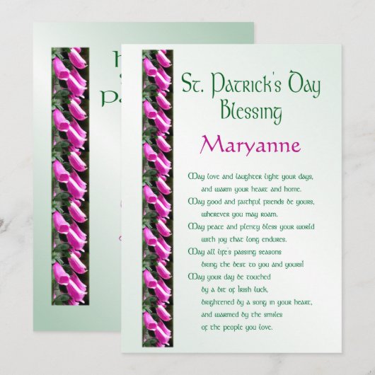 St. Patrick's Day Irish Blessing for Friend Feestdagenkaart (Voorkant / Achterkant)