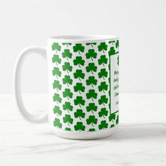 St. Patrick's Day Irish Blessing Green Shamrock Koffiemok (Links)