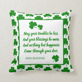St. Patrick's Day Irish Blessing Green Shamrock Kussen