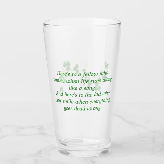 St. Patrick's Day Irish Blessing Pint Glass Glas (Achterkant)