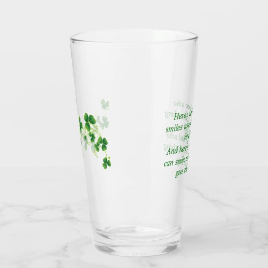 St. Patrick's Day Irish Blessing Pint Glass Glas (Links)