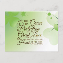 St Patrick's Day Irish Blessing Shamrocks Hearts Briefkaart