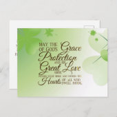 St Patrick's Day Irish Blessing Shamrocks Hearts Briefkaart (Voorkant / Achterkant)