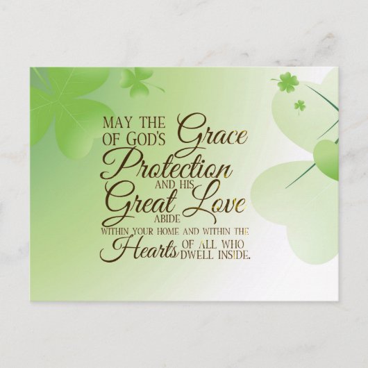 St Patrick's Day Irish Blessing Shamrocks Hearts Briefkaart (Voorkant)