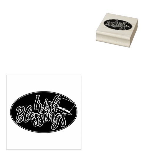 St Patrick's Day Irish Blessings Rubberstempel (Gestempeld)