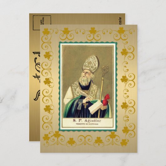 St. Patrick's Day Irish Briefkaart w Shamrocks (Voorkant / Achterkant)