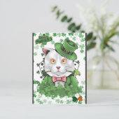 St. Patrick's Day Irish Cat Briefkaart (Staand voorkant)