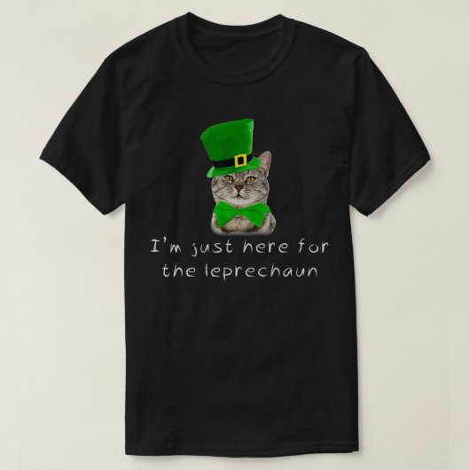 St Patricks Day Irish Cat here Leprechaun Pet  T-shirt (Design voorkant)