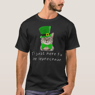 St Patricks Day Irish Cat here Leprechaun Pet  T-shirt