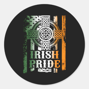 St Patricks Day Irish Celtic Cross Ronde Sticker