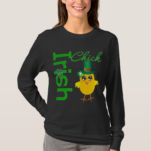 St. Patrick's Day Irish Chick T-shirt (Voorkant)