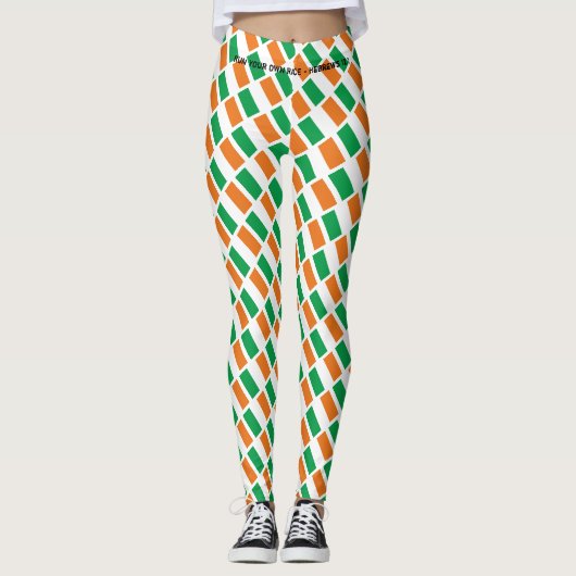 St Patrick's Day IRISH Christelijk UW EIGEN RACE Leggings (Voorkant)