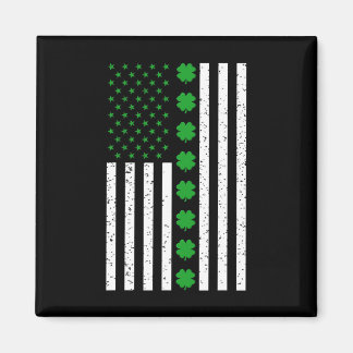 St Patricks Day Irish Clover American Flag Magneet
