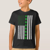 St Patricks Day Irish Clover American Flag T-shirt (Voorkant)