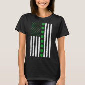 St Patricks Day Irish Clover American Flag T-shirt (Voorkant)
