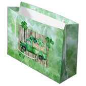 St. Patrick's Day Irish Clovers  Truck Groot Cadeauzakje (Voorkant Gekanteld)