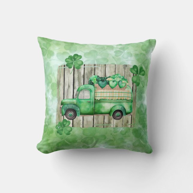 St. Patrick's Day Irish Clovers  Truck Kussen (Voorkant)