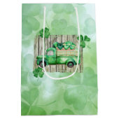 St. Patrick's Day Irish Clovers Truck Medium Cadeauzakje (Achterkant)