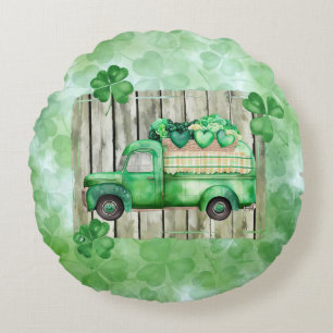 St. Patrick's Day Irish Clovers Truck Rond Kussen