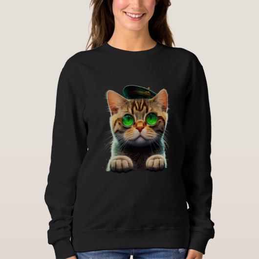 St Patrick's Day Irish Cute Cat Mom Dad Kitties Trui (Voorkant)