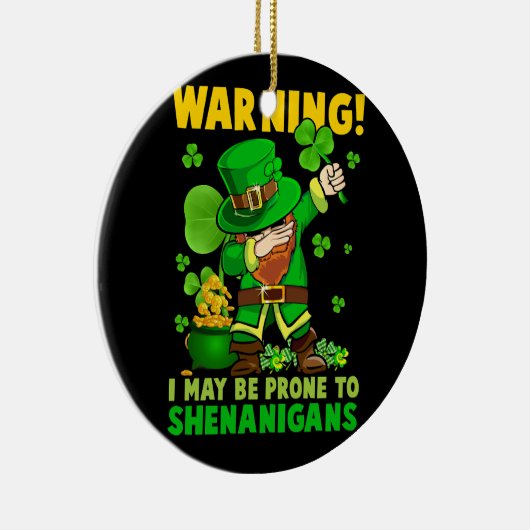 St Patricks Day Irish Dabbing Leprechaun St Patric Keramisch Ornament (Rechts)