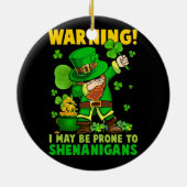 St Patricks Day Irish Dabbing Leprechaun St Patric Keramisch Ornament (Achterkant)