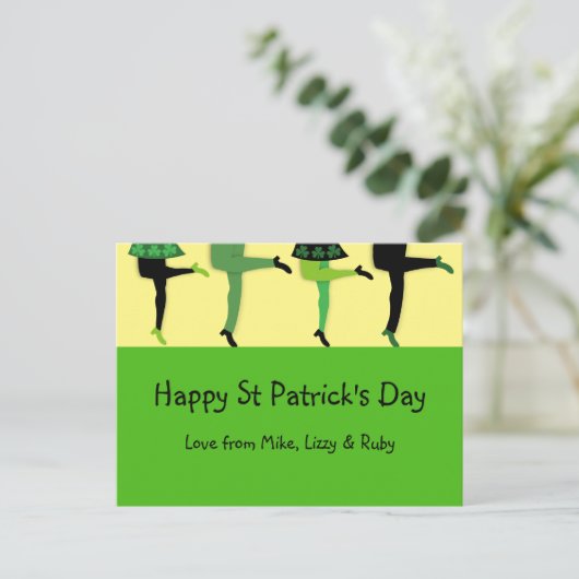 St Patrick's Day Irish Dancers' Legs Briefkaart (Staand voorkant)