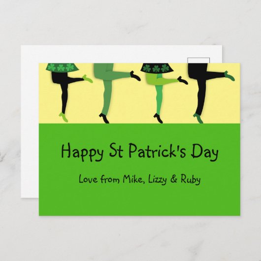 St Patrick's Day Irish Dancers' Legs Briefkaart (Voorkant / Achterkant)