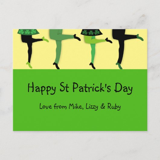 St Patrick's Day Irish Dancers' Legs Briefkaart (Voorkant)