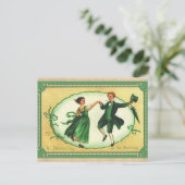 St Patricks Day  Irish DansCouple Briefkaart (Staand voorkant)