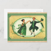 St Patricks Day  Irish DansCouple Briefkaart (Voorkant / Achterkant)