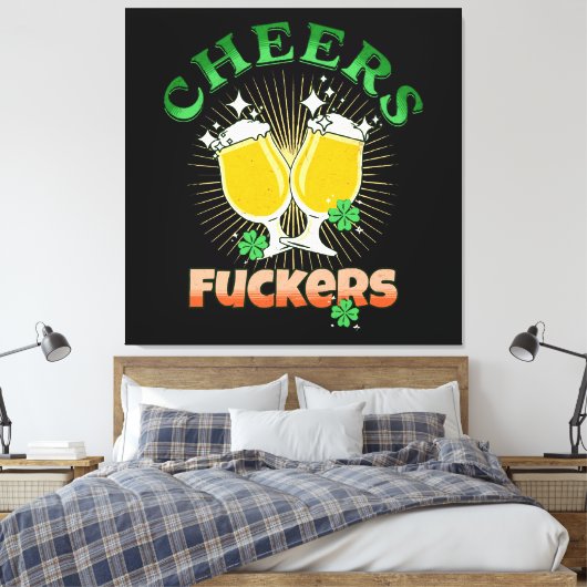 St Patricks Day Irish Drinkin Canvas Afdruk (Insitu (Slaapkamer))