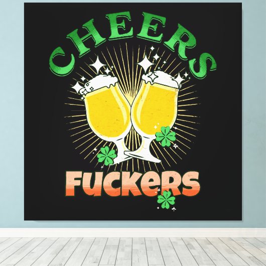 St Patricks Day Irish Drinkin Canvas Afdruk (Insitu (Houten vloer))