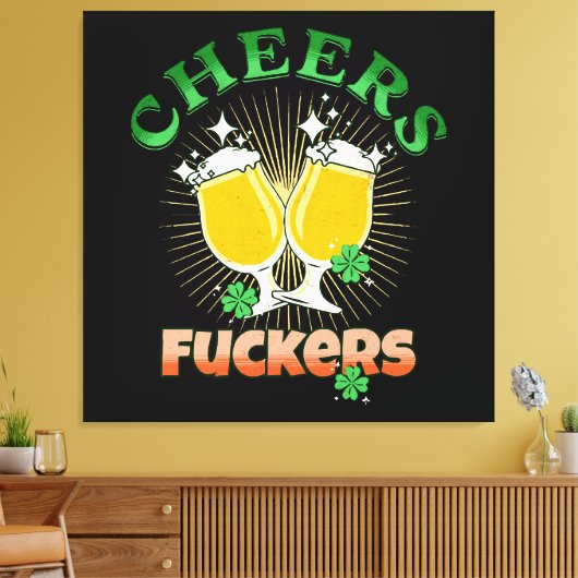 St Patricks Day Irish Drinkin Canvas Afdruk (Insitu (Woonkamer))
