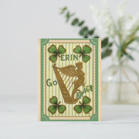 St Patricks Day Irish Erin Go Bragh Briefkaart (Staand voorkant)