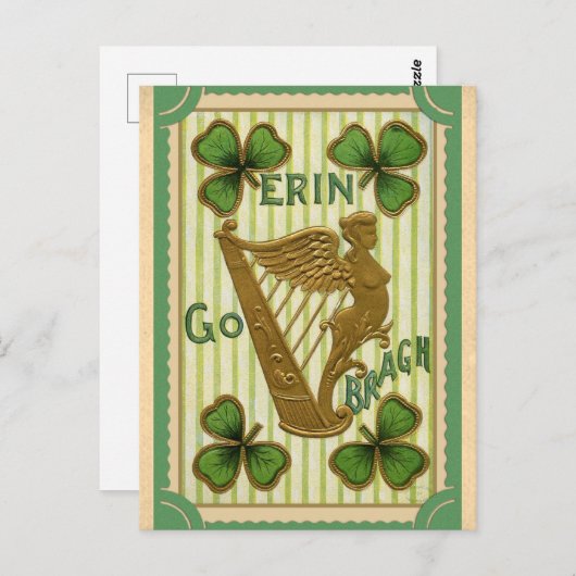 St Patricks Day Irish Erin Go Bragh Briefkaart (Voorkant / Achterkant)