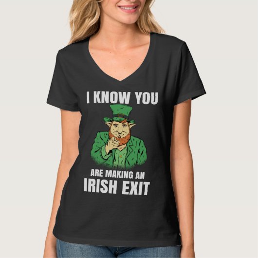 St Patricks Day Irish Exit  St Patricks T-shirt (Voorkant)