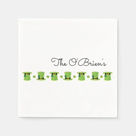 St Patricks Day Irish Family Name Paper Napkin Servet (Voorkant)